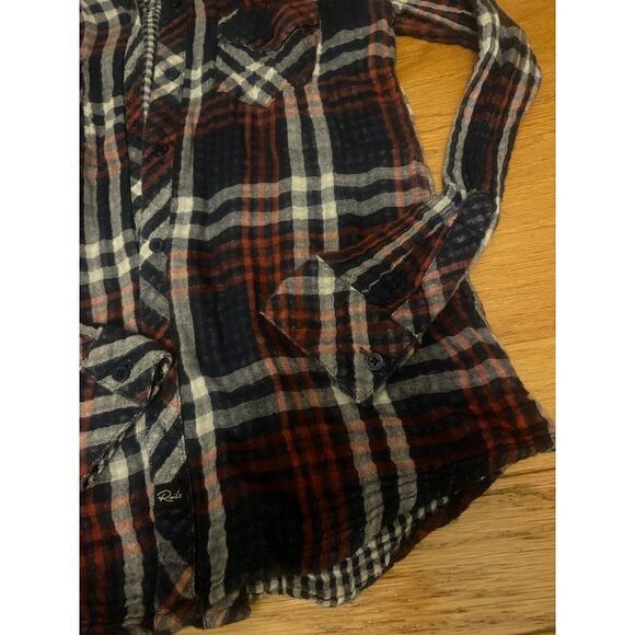Rails, women's dark plaid long sleeve collared button down casual shirt size sm - Picture 3 of 9